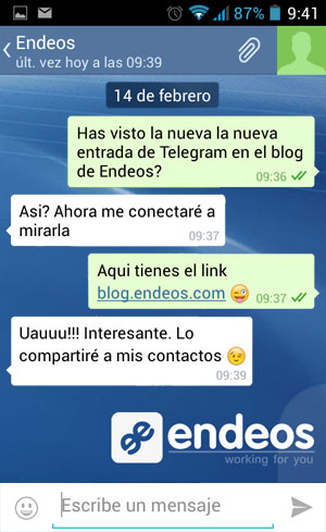 Conversación Telegram Messenger