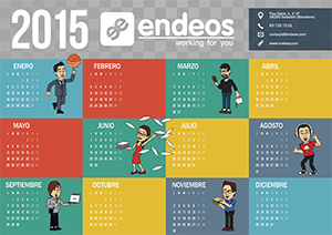 Calendario 2015 Endeos colores pastel
