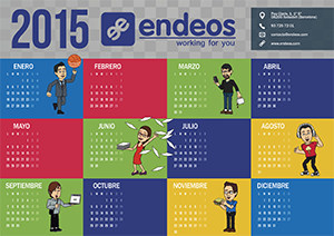 Calendario 2015 Endeos colores vivos