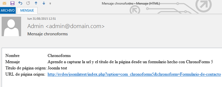 Email ChronoForms