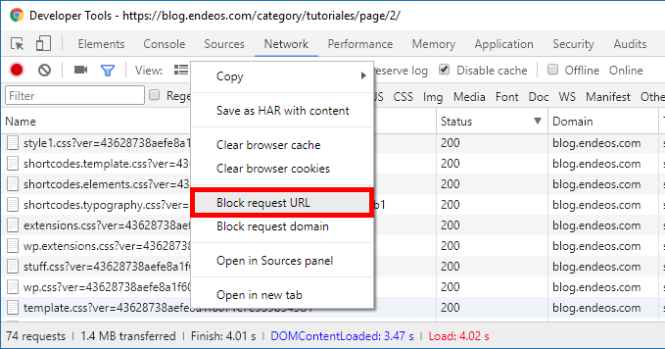 Chrome Block Request URL