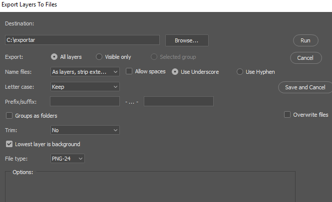 Photoshop Export layers to files